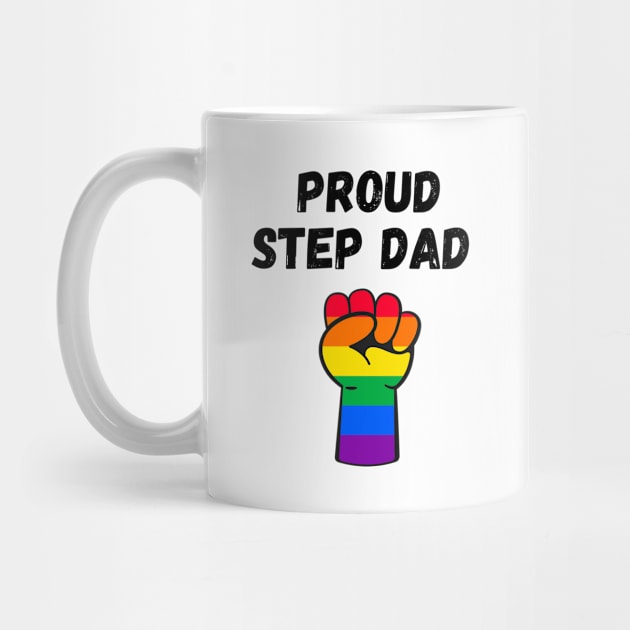 Proud Step Dad Rainbow Pride T Shirt Design T-Shirt by Rainbow Kin Wear